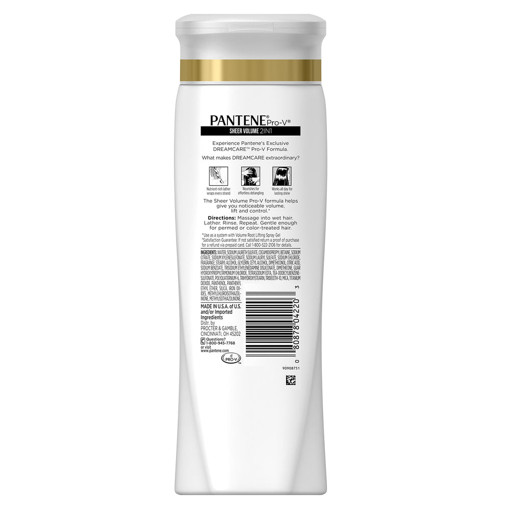 Pro-V 2 in 1 Shampoo & Conditioner, Sheer Volume with Collagen, 12.6 Ounce