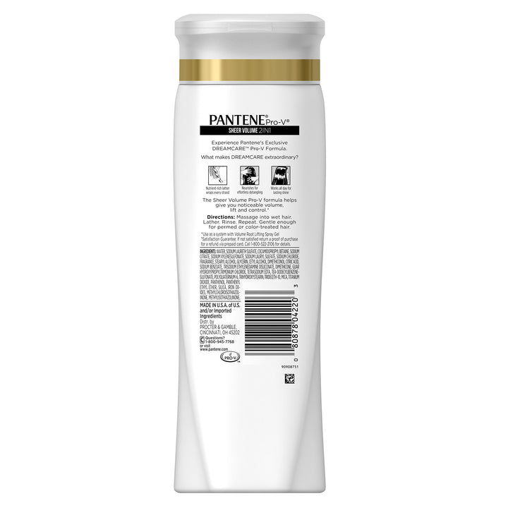 Pro-V 2 in 1 Shampoo &amp; Conditioner, Sheer Volume with Collagen, 12.6 Ounce