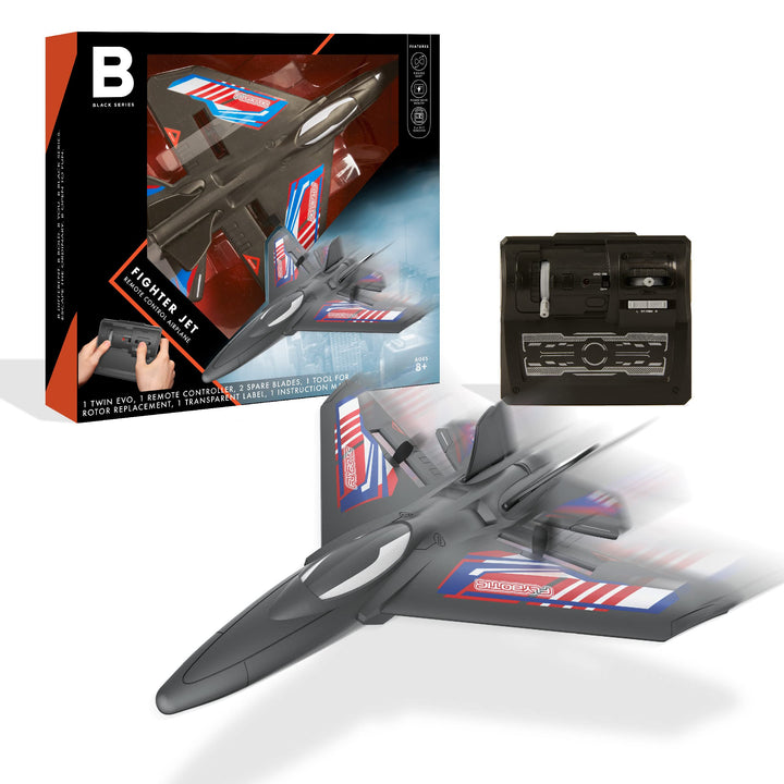 RC Fighter Jet Remote Controlled Airplane, 2.4 GHz Control with Built-in Charger, Lightweight Flexible Impact Resistant Body, Includes Replacement Propellers and Tool, Ages 8 and Up