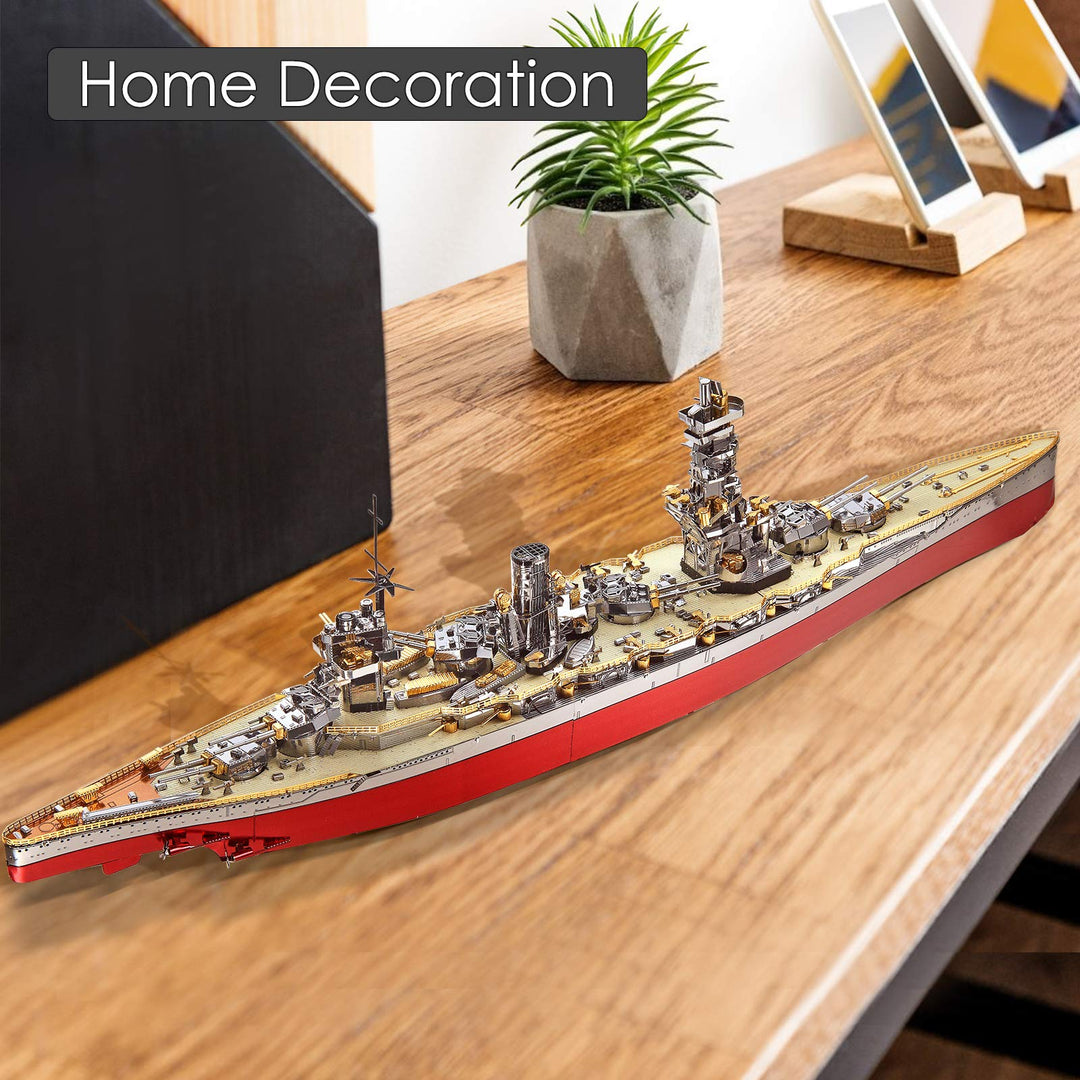 3D Metal Puzzle Warship Model Kits, Fuso Battleship Military Watercraft Model Building Kits for Adults, DIY 3D Brain Teaser Puzzle Toys for Famliy Time, Great Gift-330 Pcs
