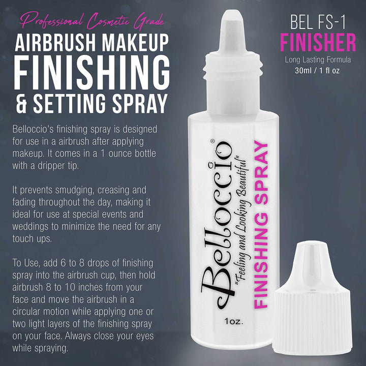 Airbrush Makeup Finishing Spray &amp; Setting Mist, 1 oz. Bottle - Long Lasting, Prevents Smudging and Fading - Sets Cosmetic Foundations, Concealers &amp; Blushes