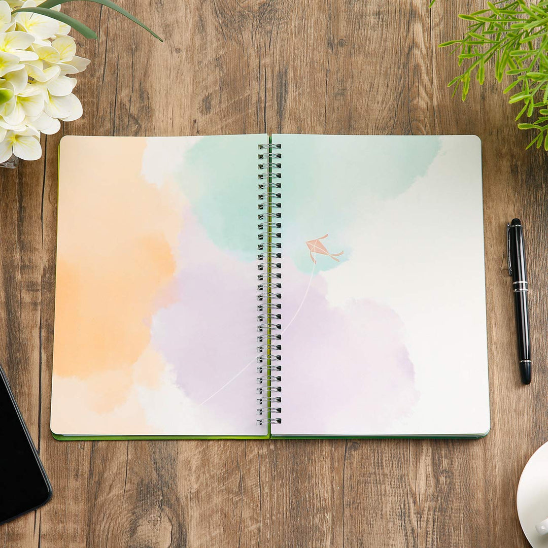 Colorful Blank Journal Notebook, Hardcover Unlined Personal Diary to Write in for Women and Girls, Pretty Notepad for Writing, Spiral, 6.8x9.8, 128 Pages, Autumn