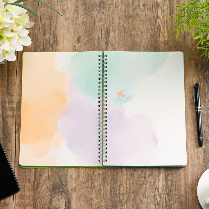 Colorful Blank Journal Notebook, Hardcover Unlined Personal Diary to Write in for Women and Girls, Pretty Notepad for Writing, Spiral, 6.8x9.8, 128 Pages, Autumn