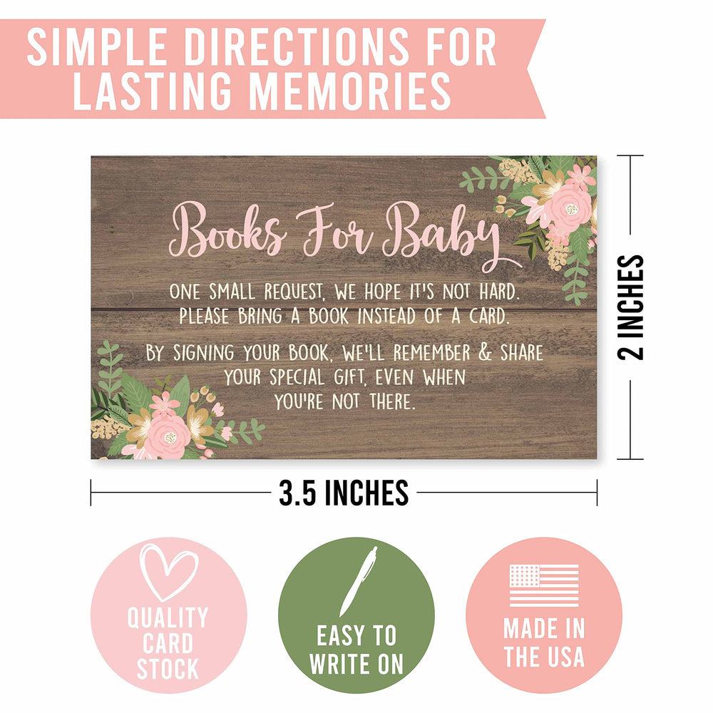 25 Oh Deer Books for Baby Request Insert Card for Girl Gold Baby Shower Invitations or invites, Buck Hunting Woodland Cute Bring A Book Instead of A Card Theme for Gender Party Story Games