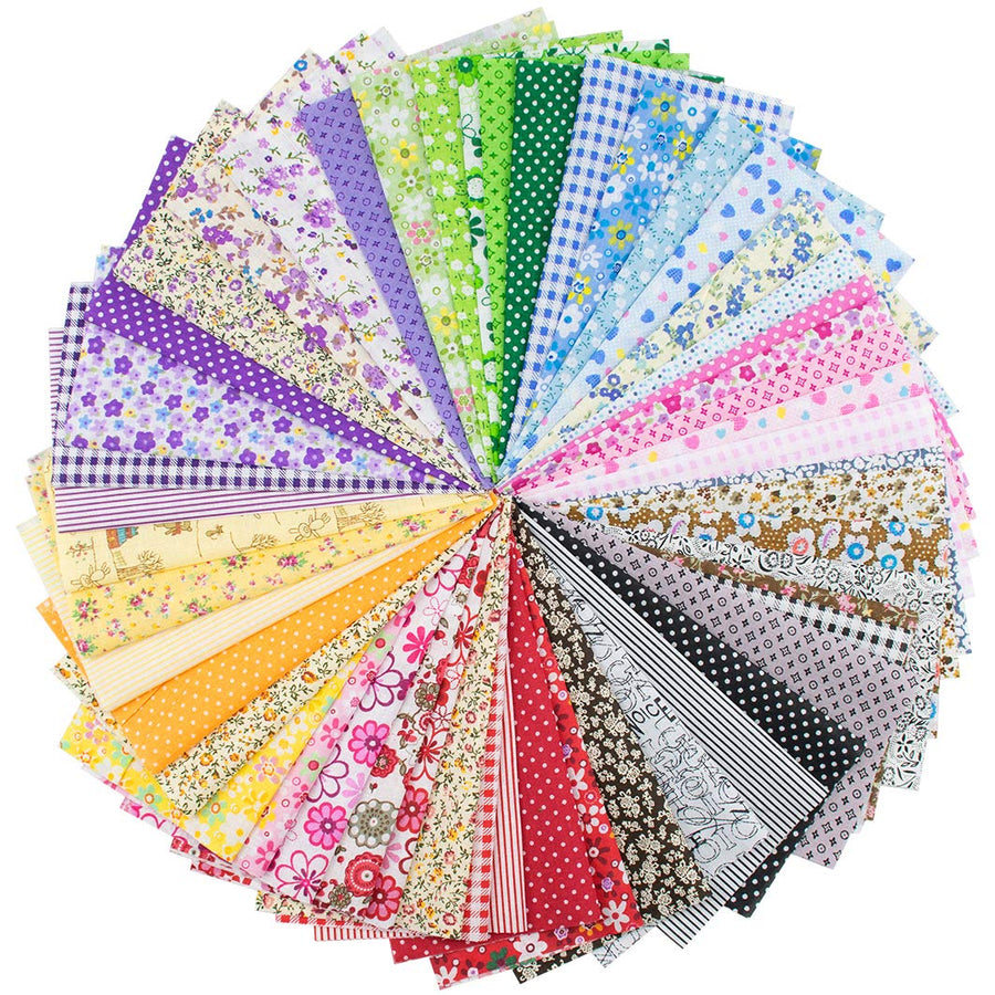 Foraineam 50 Pieces Assorted Cotton Craft Fabric Bundle