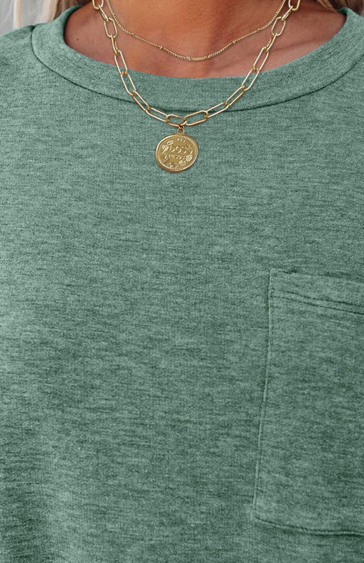 Women&#39;s Short Sleeve Tunic Tops 2023 Basic Loose T Shirts Solid Color Batwing Cap Sleeve Casual Tee Green