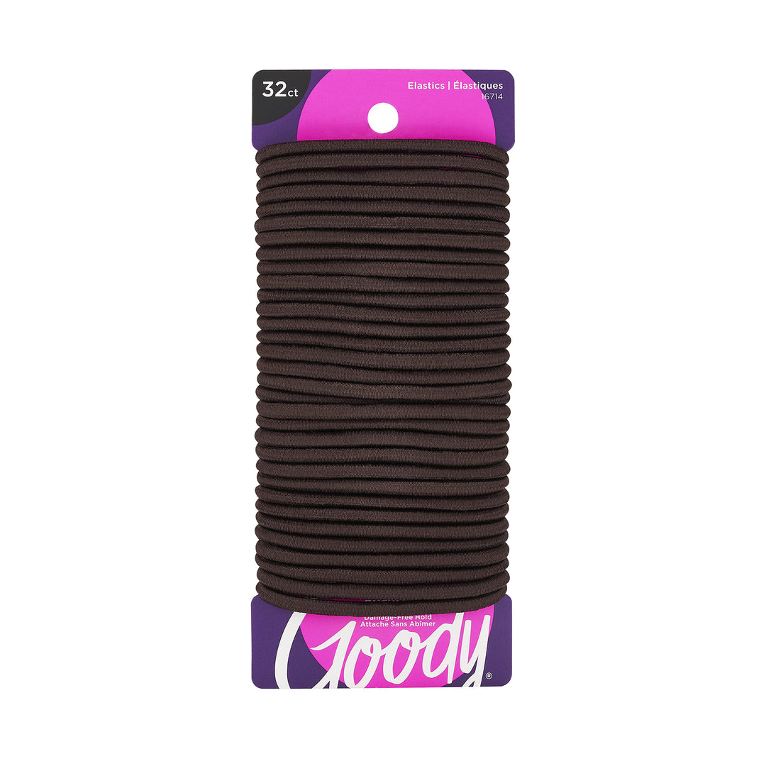 Brown, 32 Ct (Pack Of 3) : Goody Ouchless Women&#39;S Braided Elastics Brown 4Mm For Medium Hair, (3 Pack/ 96 Ct Total)