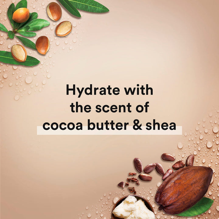 Suave Essentials Body Wash Creamy Cocoa Butter and Shea For Hydrated, Smooth Skin Infused with Vitamin E 15 oz