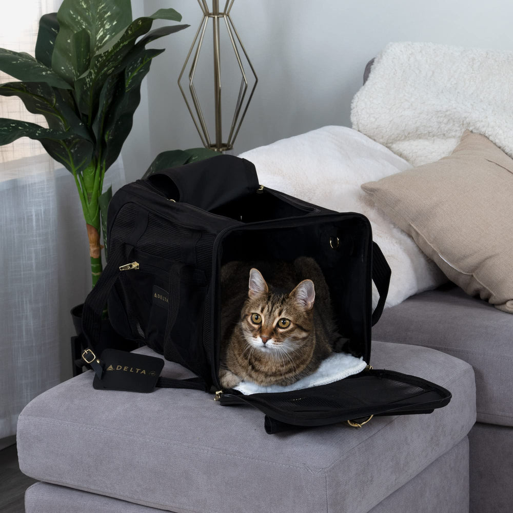 Delta Airlines Travel Pet Carrier, Airline Approved & Guaranteed On Board - Black, Medium