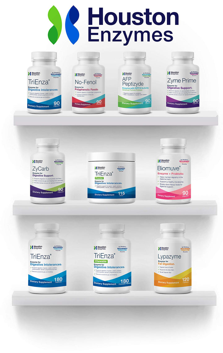 – TriEnza – 180 Capsules (90 Doses) – Broad-Spectrum Enzymes for Digestive Intolerances – Supports Digestion of Gluten, Casein, Soy, Proteins, Carbohydrates, Sugars, Fats &amp; Polyphenols