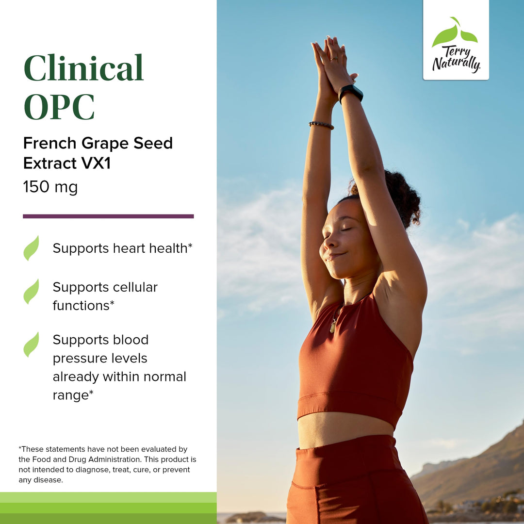 Clinical OPC - Cardiovascular Health &amp; Focus Support Supplement - Dietary Supplement with Grape Seed Extract &amp; Sunflower Lecithin - Immune Support - 150 mg, 60 Softgels (Pack of 2)