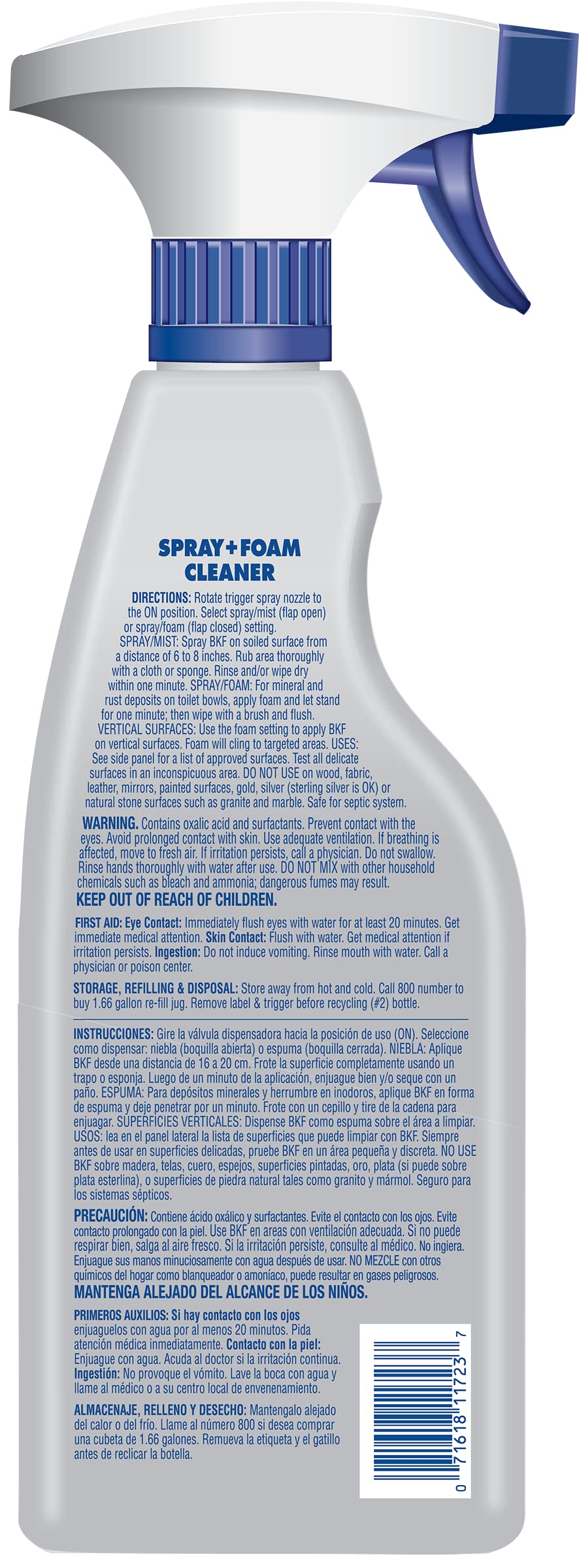 Spray and Foam Cleaner, 25.4 Fl Oz, 1 Ounce, White, Silver, Blue, Gold