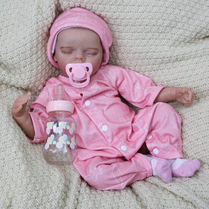 Lifelike Reborn Baby Dolls - 22 inch Sleeping Baby Girl Doll, Newborn Baby Doll Handmade Weighted Soft Body That Look Real for Children Kids Collector Age 3+