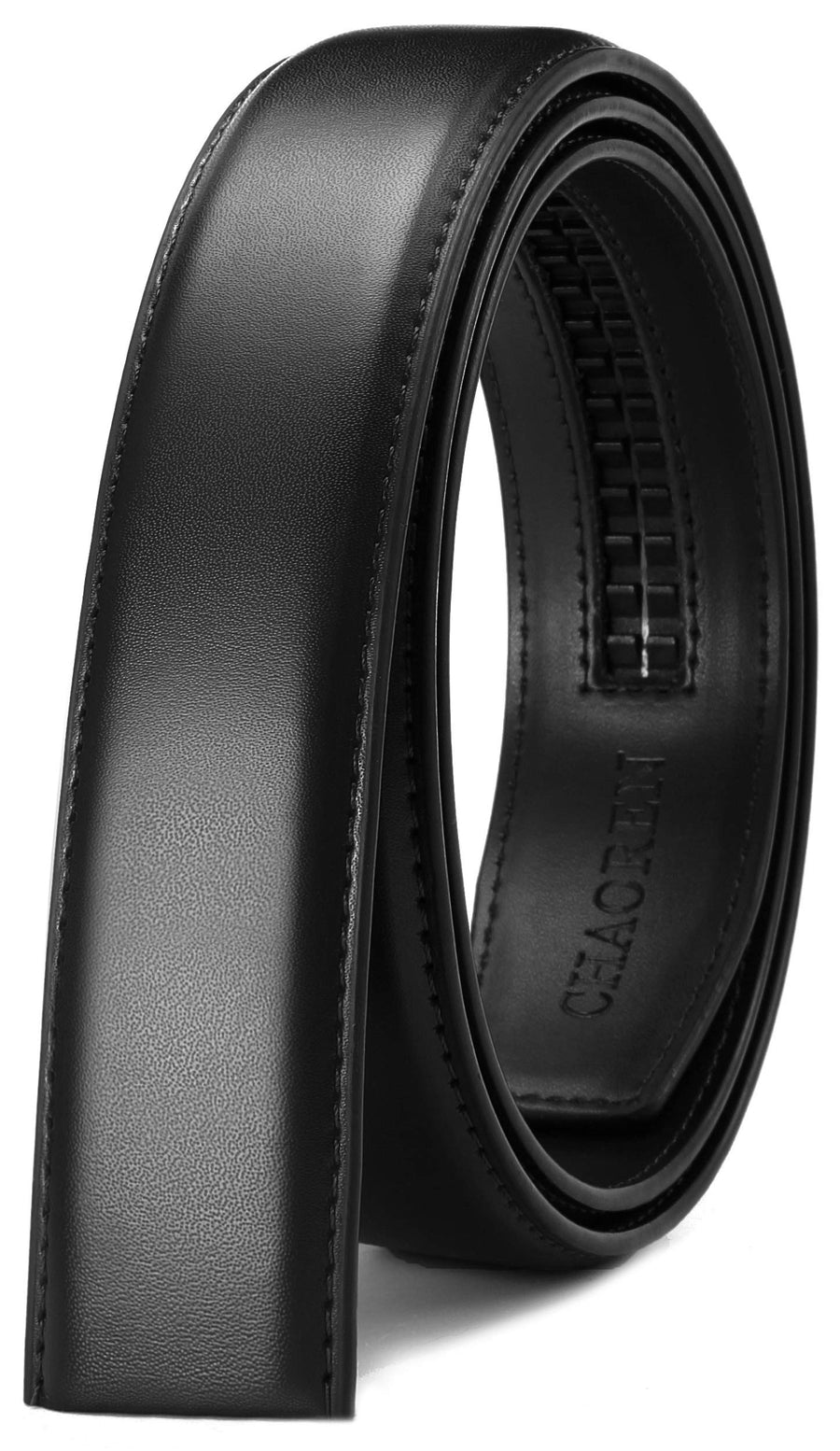 Ratchet Belt Replacement Strap 1 3/8”, Leather Belt Strap for 40MM Slide Click Buckle