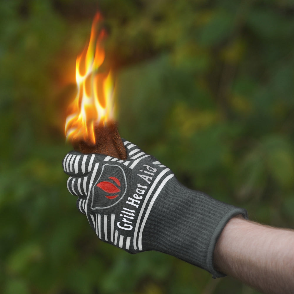 Extreme Heat Resistant BBQ Gloves - Premium Insulated & Silicone Lined Aramid Fiber Mitts for Cooking, Grilling, Frying and Baking - Professional Indoor Outdoor Kitchen Oven Accessories