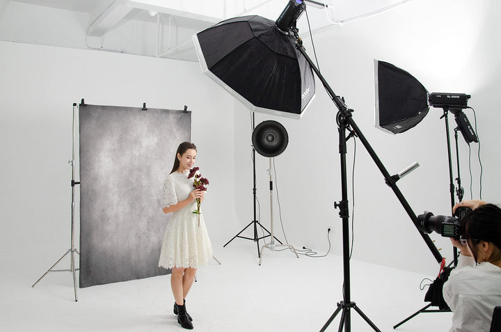 5x7ft Vintage Backdrops Abstract Grey Portrait Photo Backdrop for Photography Studio