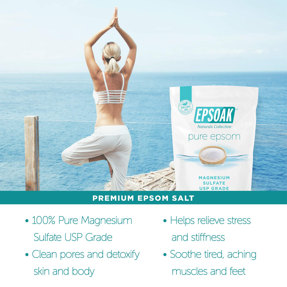 Epsom Salt 2 lb. Magnesium Sulfate USP. (Qty. 1 x 2lb. Bags) Resealable Epsom Salt Bulk Bags Unscented, Made in The USA, Cruelty-Free Certified