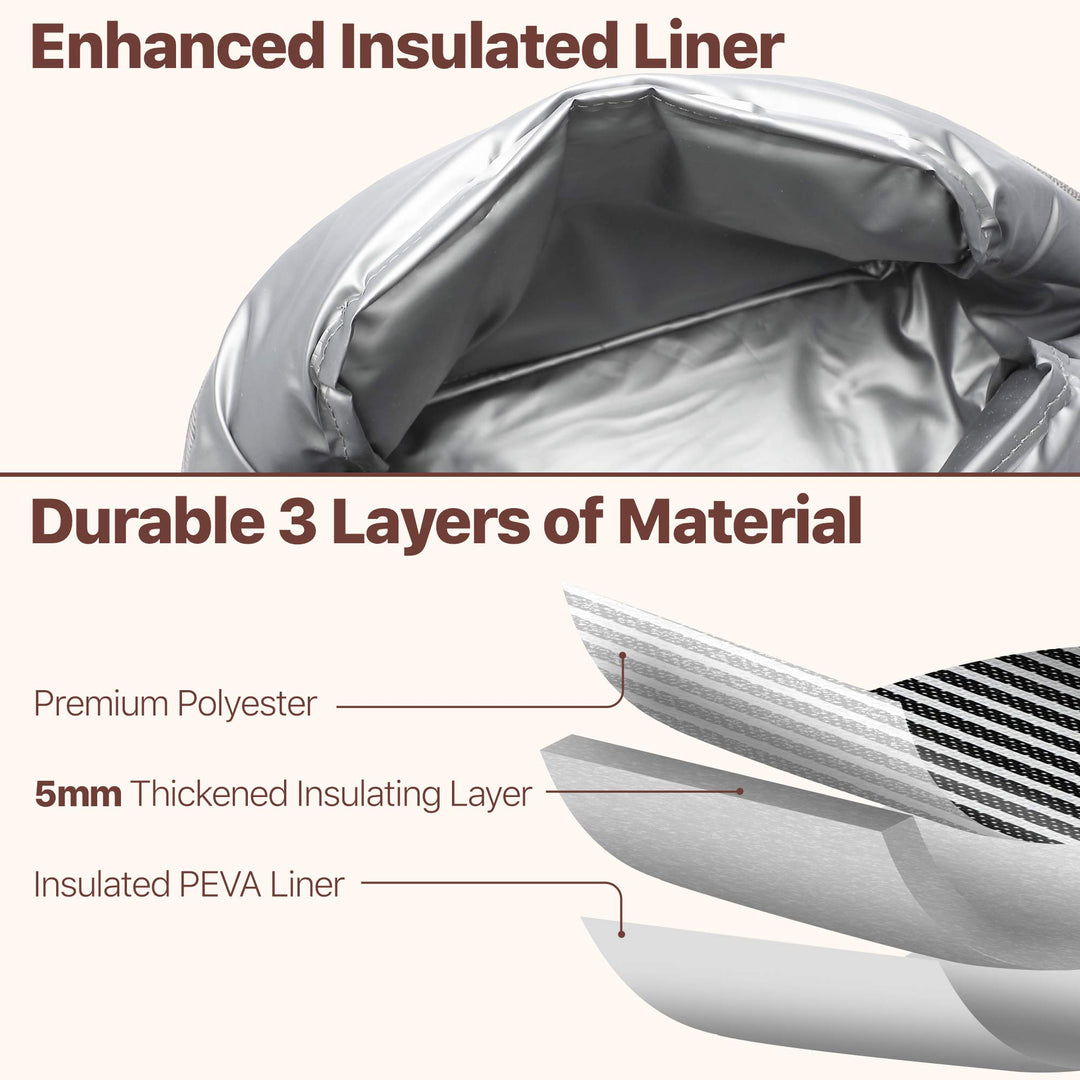 Insulated Lunch Bag Women - Lunch Bag for Women Men Reusable Lunch Box Leakproof Thermal Cooler Sack Food Handbags Case High Capacity for Work and Picnic (Black White Stripe)