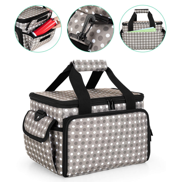 Yarwo Carrying Case Compatible with Cricut Joy, Tote Bag with Detachable Divider for Power Adapter and Craft Accessories, Dots