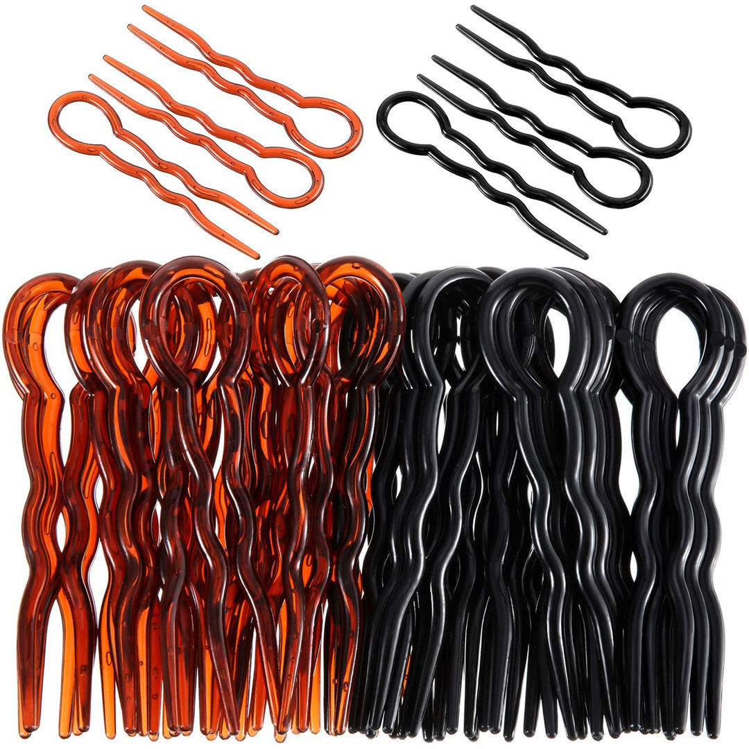 48 Pieces Plastic U Shaped Hair Pins Lady Style Grip Hair Pins Fast Spiral Hair Grip for Women Girls Hairstyle Accessories