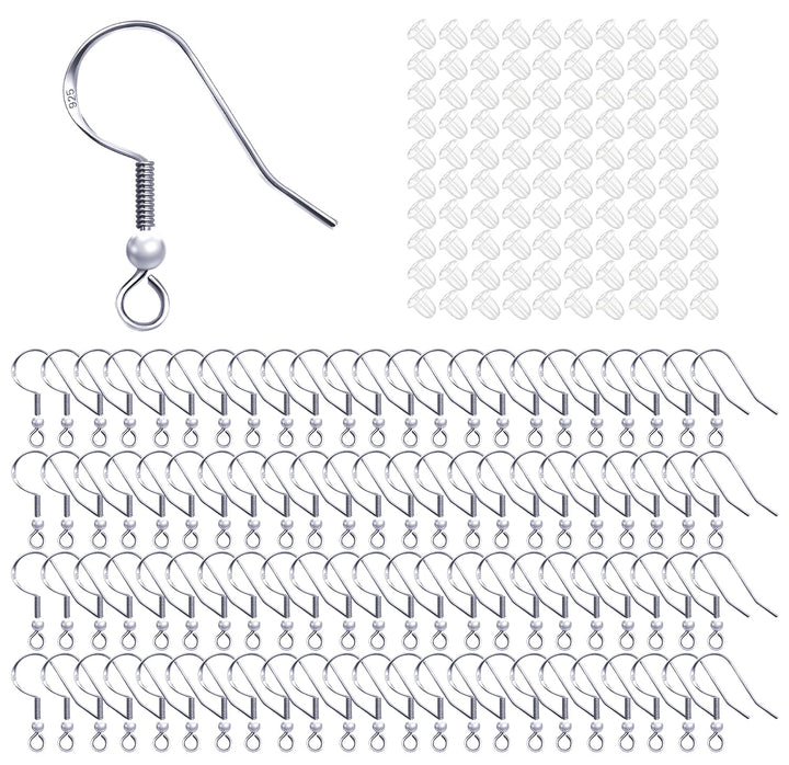 PASNOWFU 925 Sterling Silver Gold Earring Hooks 40 PCS,