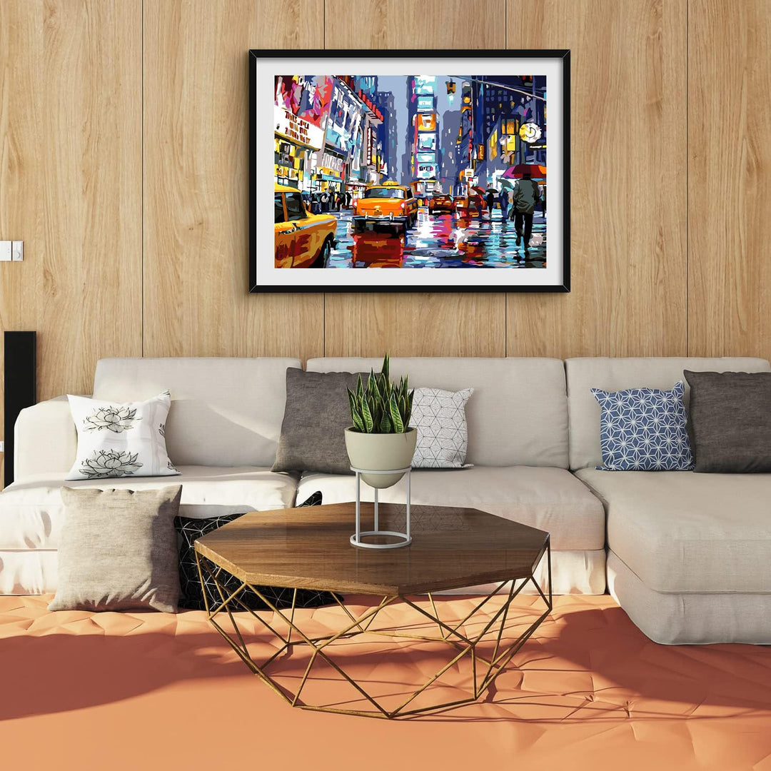 Paint by Numbers for Adults Beginner,Times Square ,Landscape Street Scenery,Manhattan City Night View 16 x 20 Inch