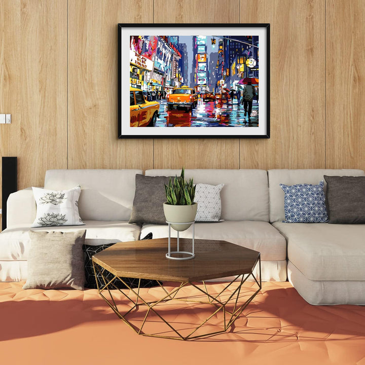 Paint by Numbers for Adults Beginner,Times Square ,Landscape Street Scenery,Manhattan City Night View 16 x 20 Inch