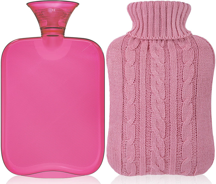 Attmu Premium Classic Rubber Hot Water Bottle, Transpar