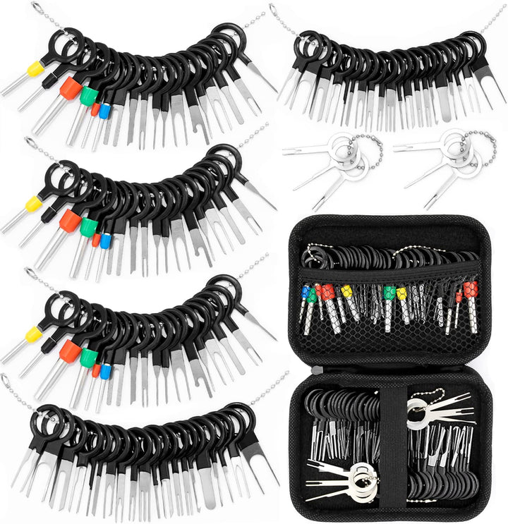 60pcs Terminal Removal Tool kit,Pins Terminals Puller Repair Tools for Car Pin Extractor Electrical Wiring Crimp Connectors,Key Extractor Depinning Tool Set
