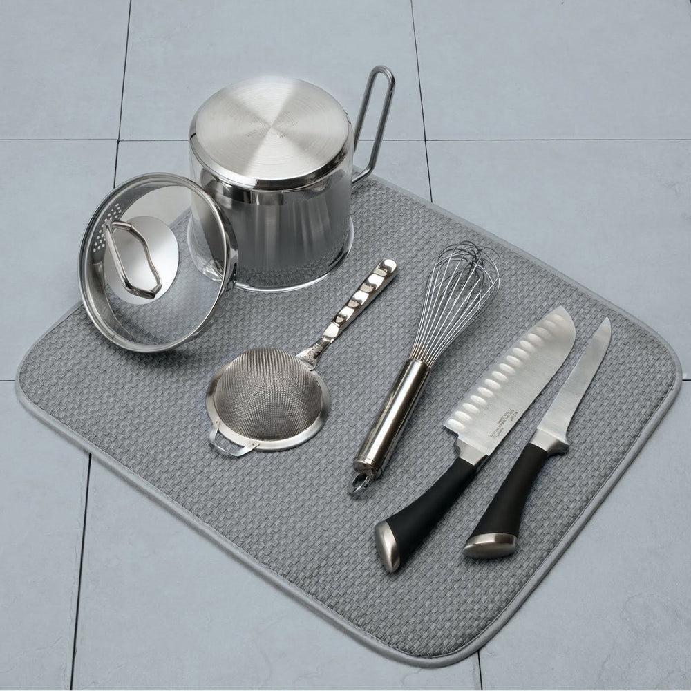 Norpro 18 by 16-Inch Microfiber Dish Drying Mat, Grey (