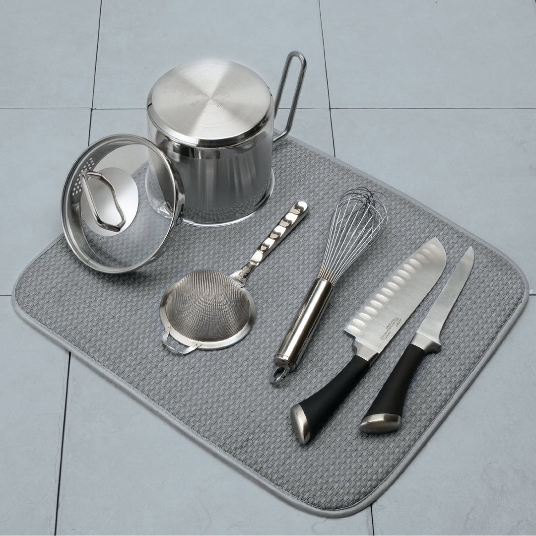 Norpro 18 by 16-Inch Microfiber Dish Drying Mat, Grey (