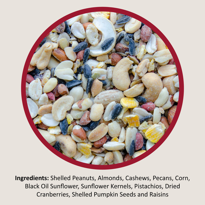 Fruit and Nut Wild Bird Seed - High Energy Wild Bird Food Mix - Attracts Woodpeckers, Chickadees &amp; Other Songbirds - 5 lb bag