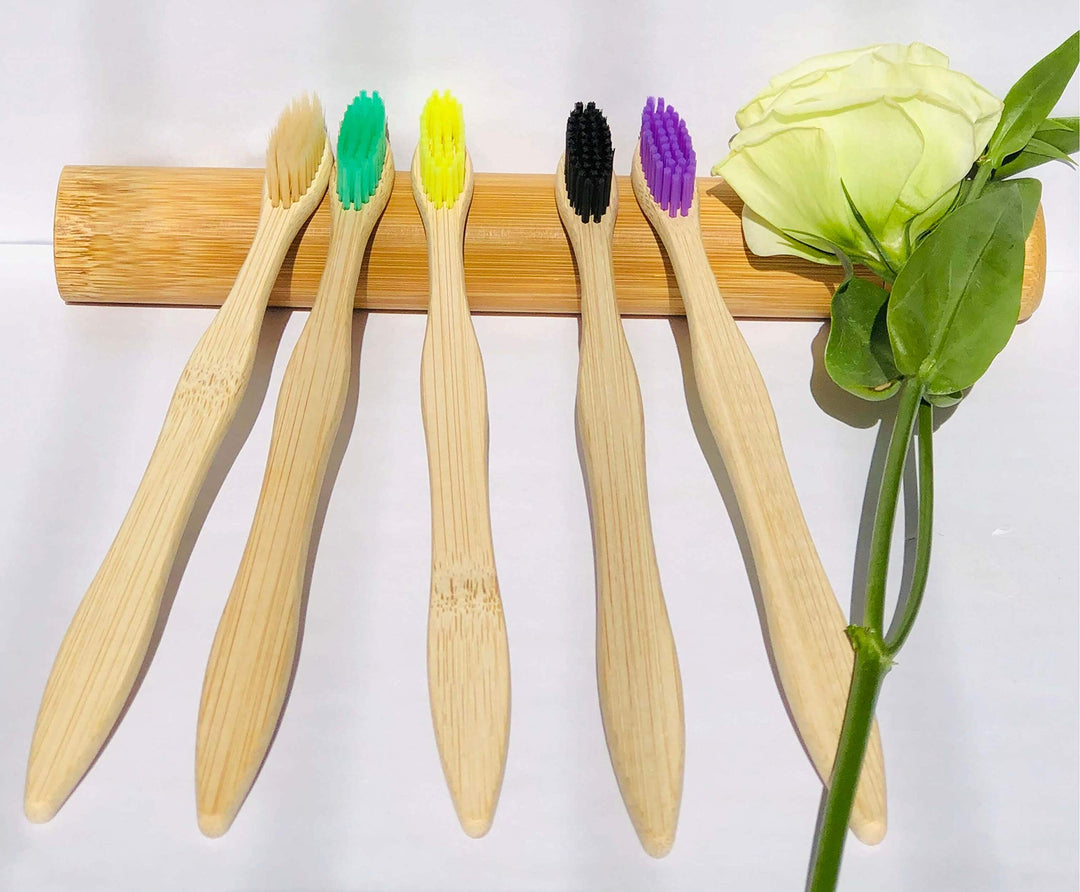 Goaycer Eco Friendly Bamboo Toothbrush , 10Pack Medium 