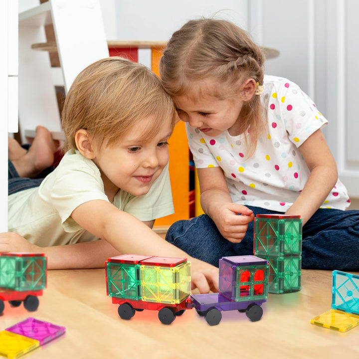 Playmags 2 Piece Car Set: with Stronger Magnets, STEM T