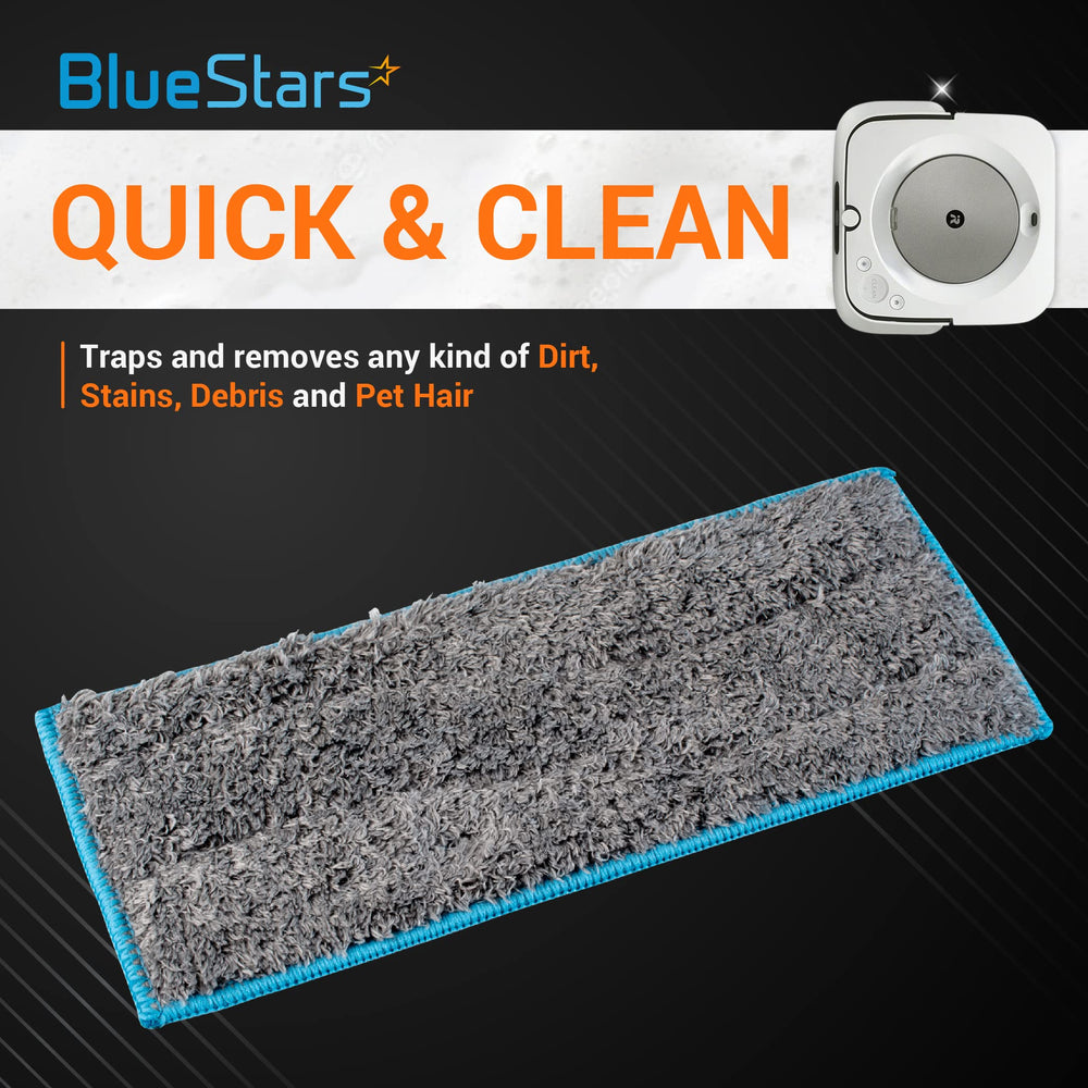BlueStars 4 Packs Washable and Reusable Wet Mopping Pad