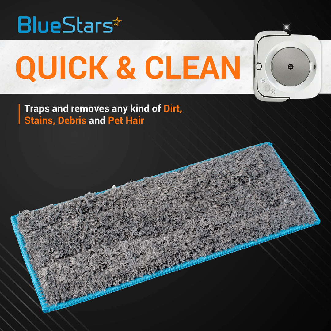 BlueStars 4 Packs Washable and Reusable Wet Mopping Pad