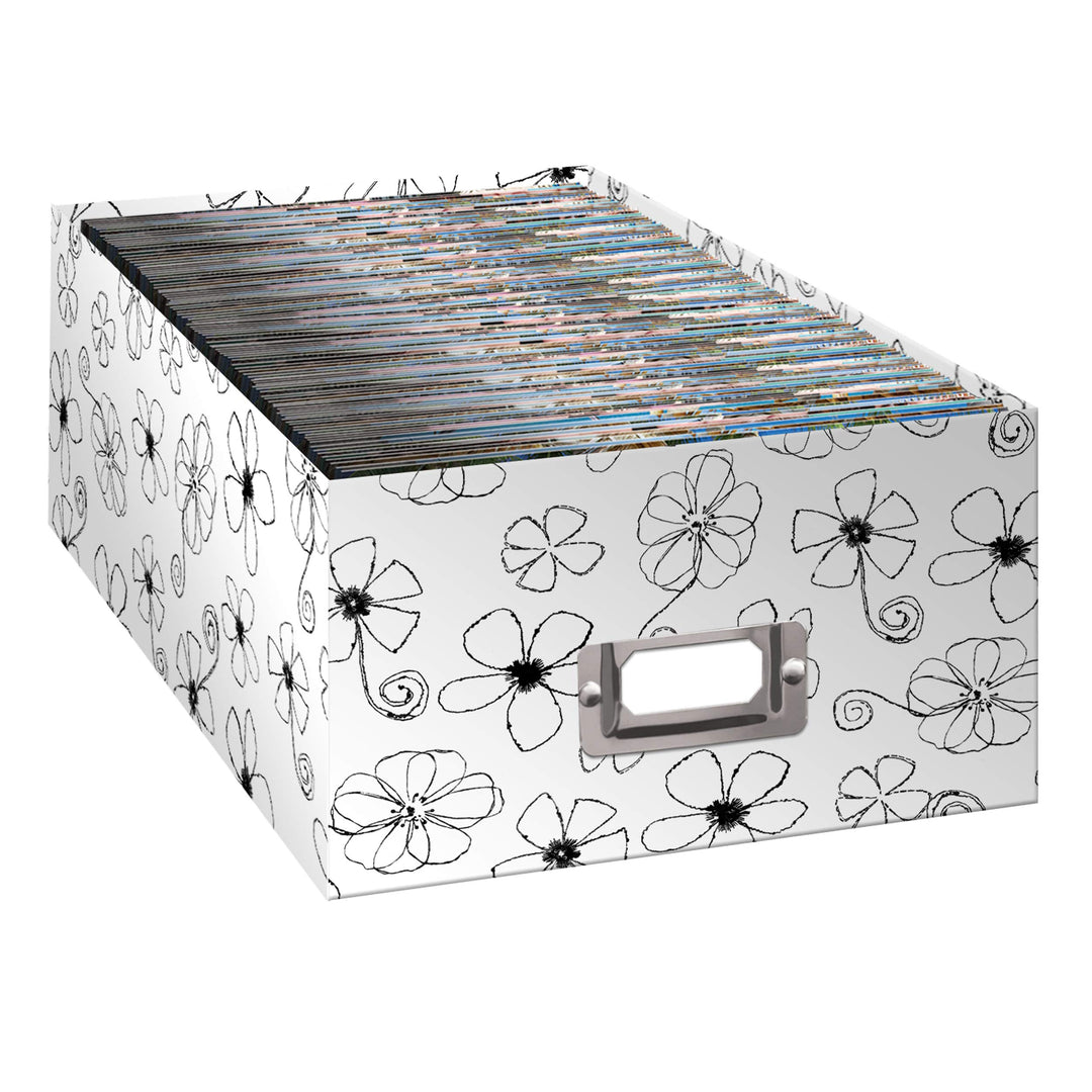 B-1BW Photo Storage Box, Floral Design