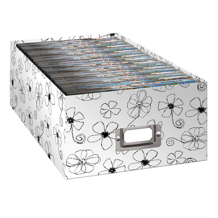 B-1BW Photo Storage Box, Floral Design