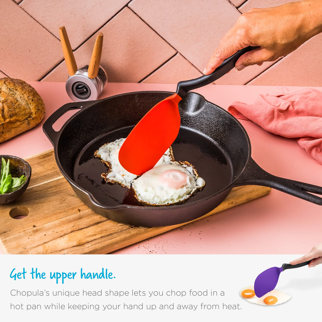 Dreamfarm Chopula Non-Stick-Safe Super-Flexible Sit-Up Spatula with Strong Flat Edge to Separate Food - 12 Orange
