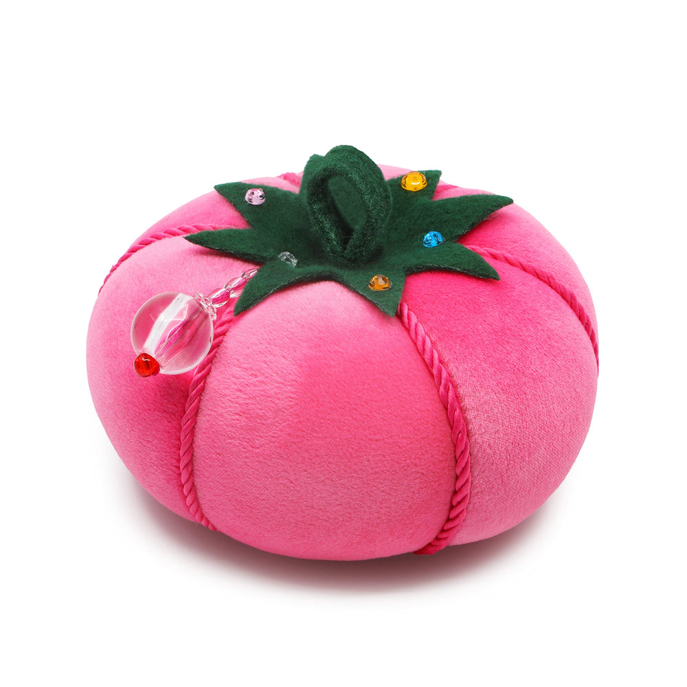Velvet Tomato Pin Cushion-Pink