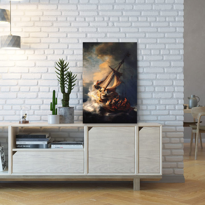 Wall Art Posters Christ in The Storm on The Sea of Galilee by Rembrandt Canvas Art Posters for Living Room, Bedroom, Office, 12x18 unframed