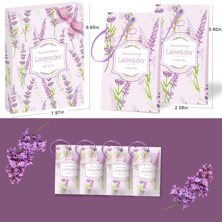 Lavender Sachets, Home Fragrance Sachet, Sachet Bags, for Drawers and Closets, Sachet Packets for Home, 14 Packs, Gifts for Women