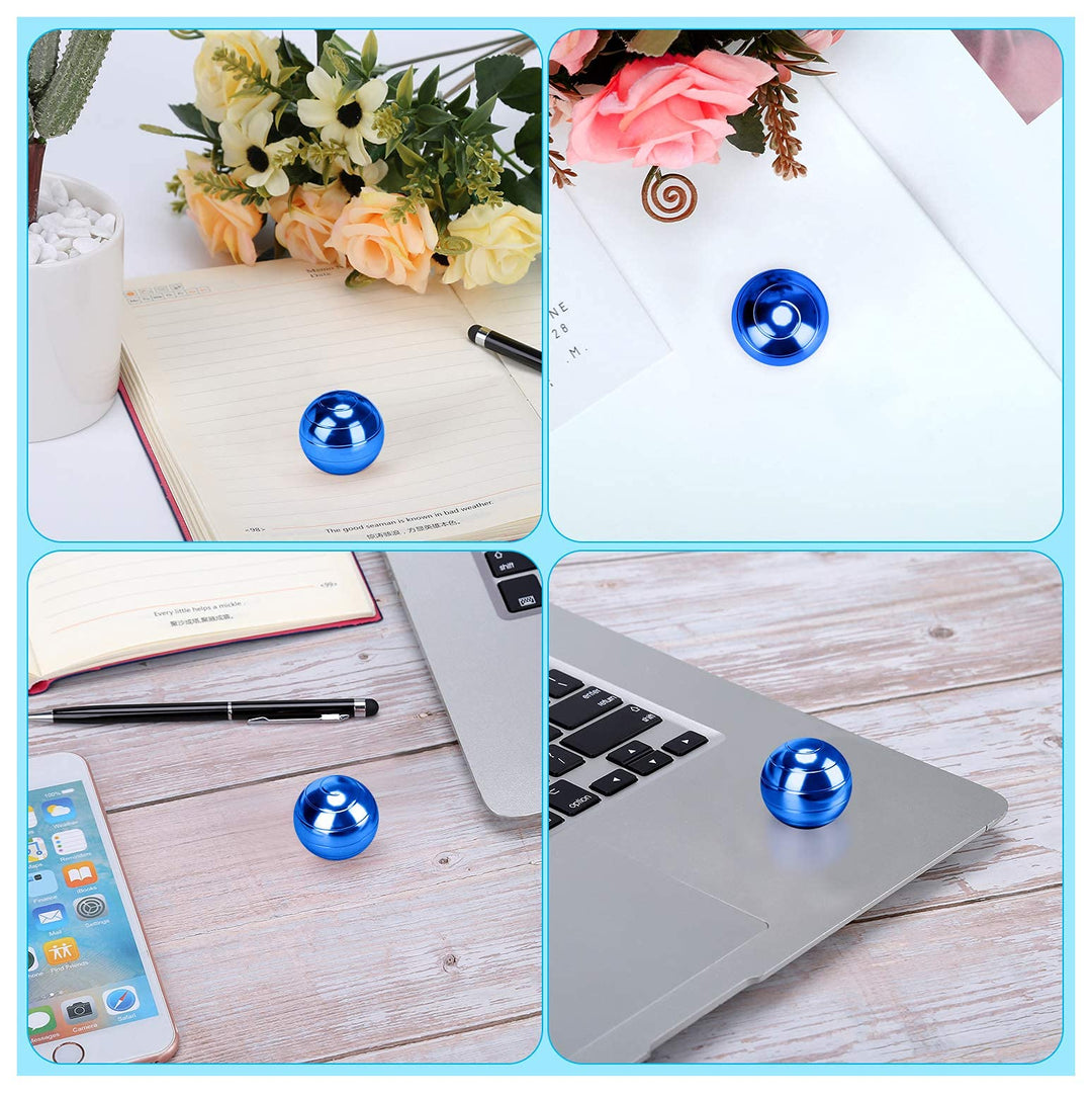 Desktop Ball Transfer Gyro Aluminum Alloy Kinetic Desk Toy Stress Relief Office Executive Gadgets Metal Ball Full Disassembly Rotary Decompression Toy(Blue, S 38mm Ball)