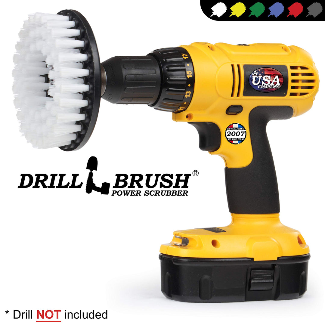 Softer Bristle Scrub Brush 5 Round with Power Drill Att