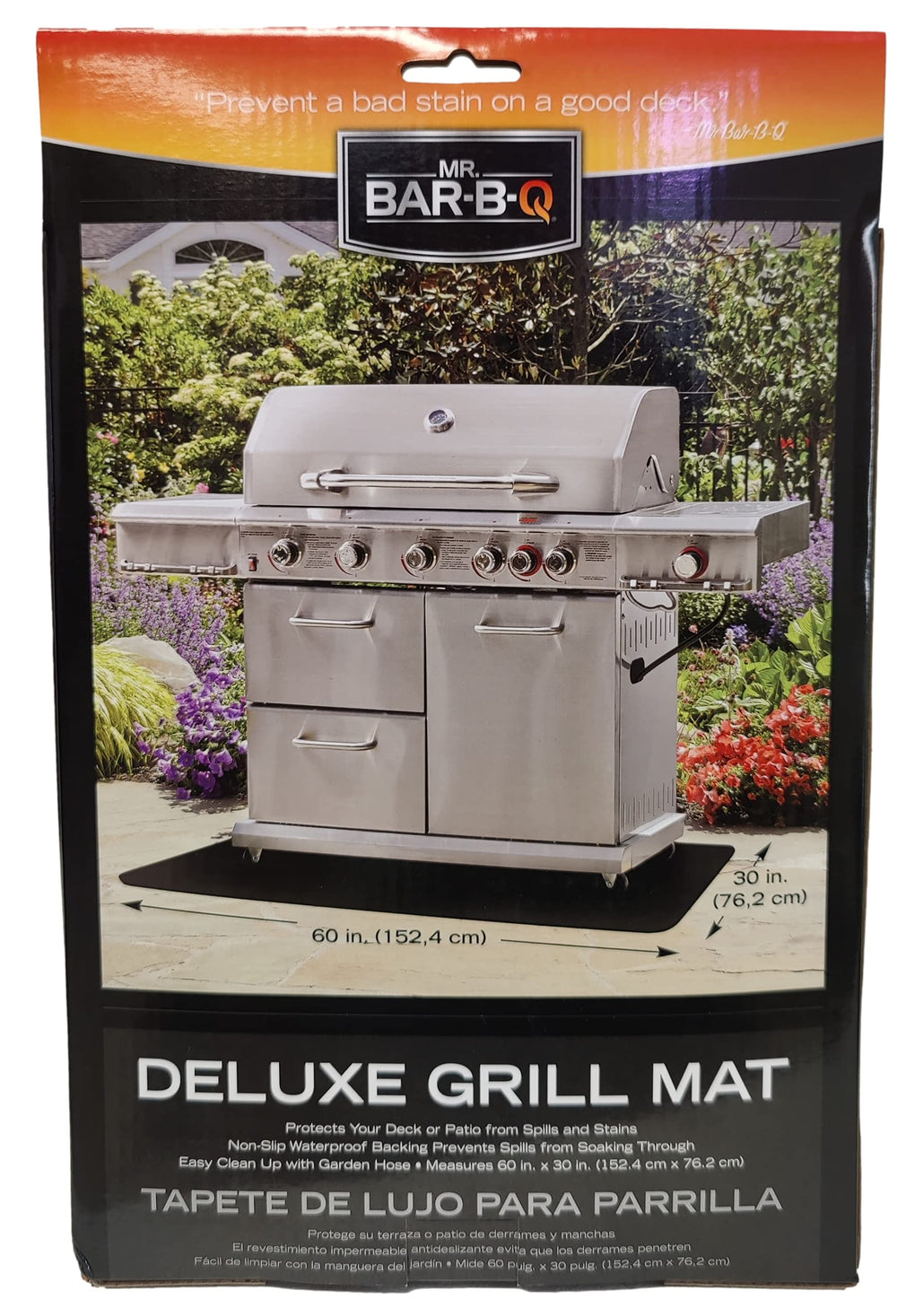 40124Y Deluxe Grill Mat, Protects Decks & Patios from Spills & Stains | Non-Slip Backing | Prevents Spills from Soaking Through to Deck or Patio Surface | Easy to Clean | 60 x 30 inches