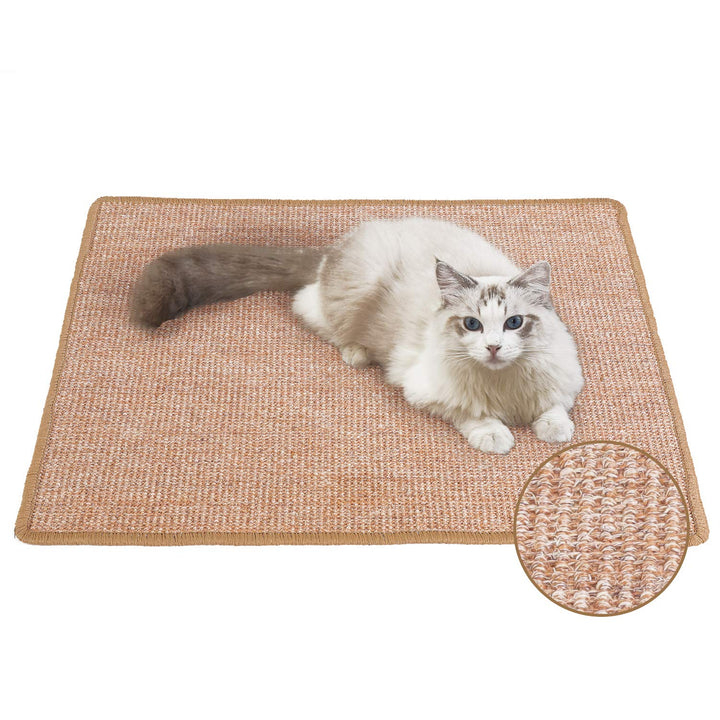 Cat Scratcher Mat, 23.6 X 31.5 Inch Natural Sisal Cat Scratch Mats, Horizontal Cat Floor Scratching Pad Rug, Protect Carpets and Sofas Brown