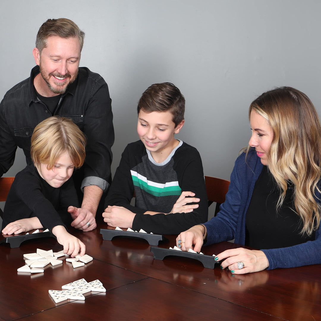 Pressman Tri-Ominos - Deluxe Edition Triangular Tiles with Brass Spinners, 5