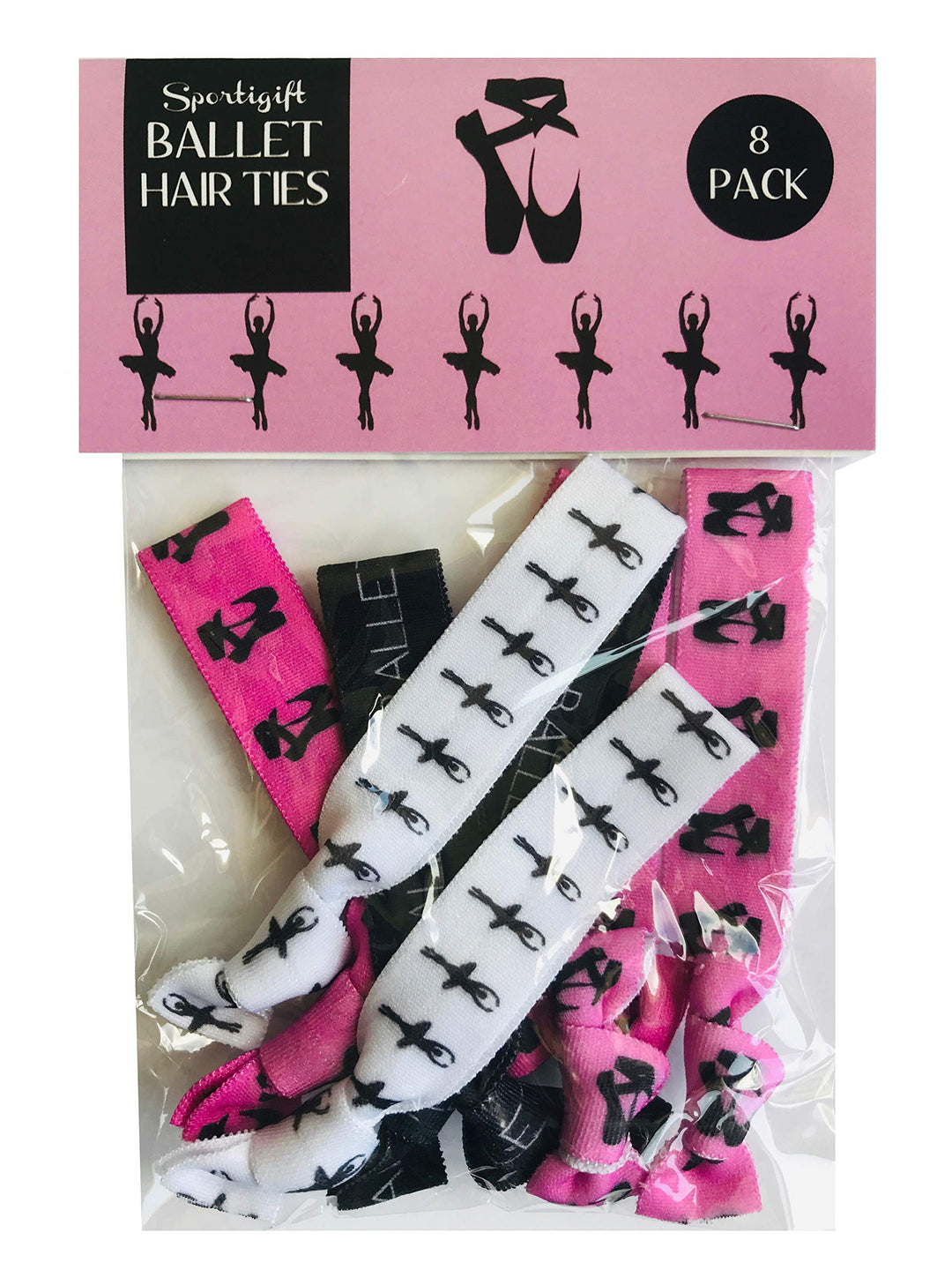 8 Piece Ballet Hair Elastic Set - Accessories for Ballet Dancers, Women, Girls, Ballet Dance Teachers, Ballet Dance Classes - MADE in the USA