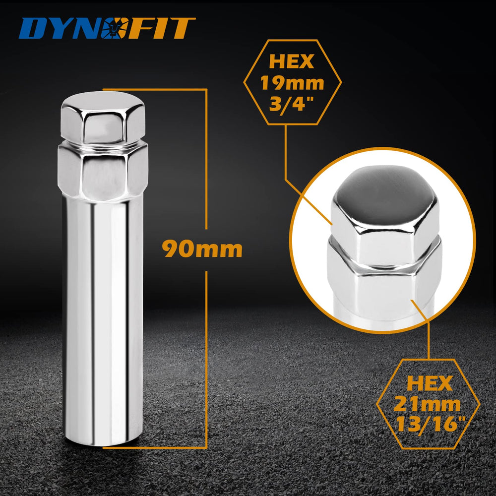 6 Spline Drive Tuner Lug Nuts Key for Wrench with 3/4'' (19mm) and 13/16''(21mm) Hex, Chrome Lugnuts Socket Replacement Tool for 1/2 12x1.5 12x1.25 Lug Nut