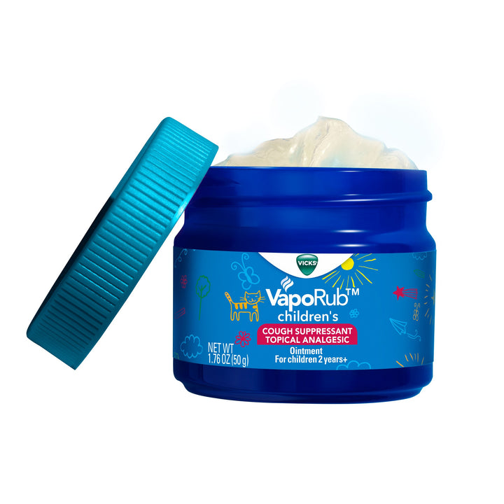 Vicks Vaporub Childrens Soothing Chest Rub Cough Suppressant Ointment, 1.76 Oz